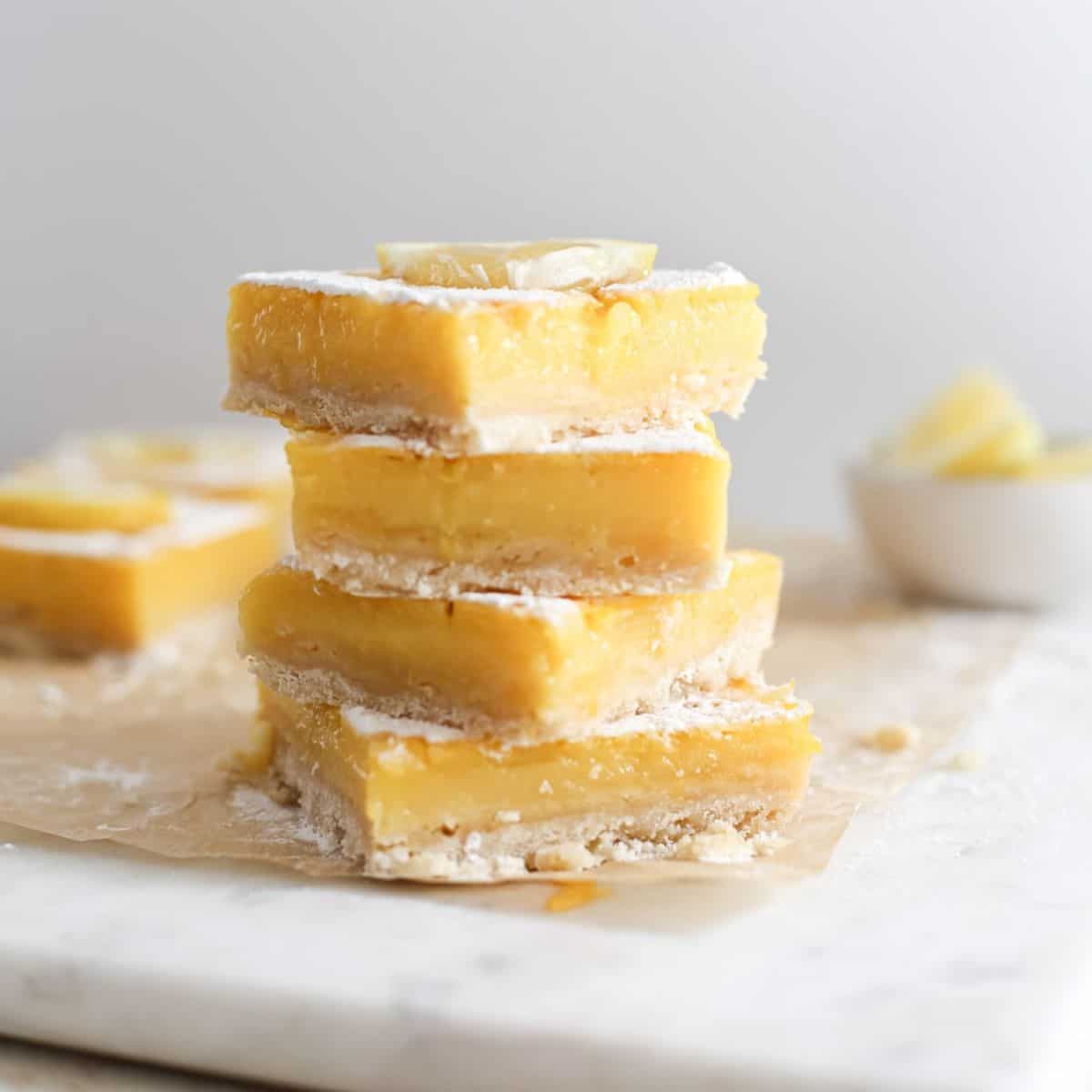 Dairy Free Lemon Bars (Gluten Free Option) - A Nourishing Plate