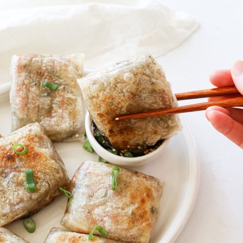 Crispy Rice Paper Dumplings (Air Fryer or Pan-Fried)