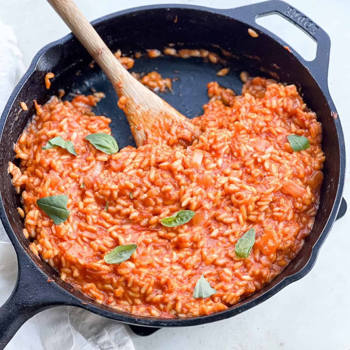 Creamy Roasted Red Pepper Risotto - A Nourishing Plate