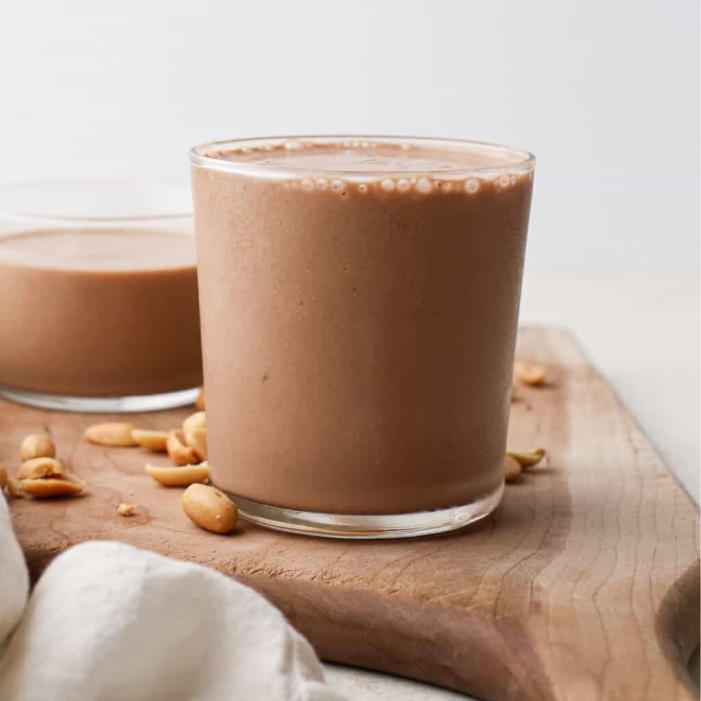 Chocolate Peanut Butter Cup Smoothie (Dairy Free) - A Nourishing Plate