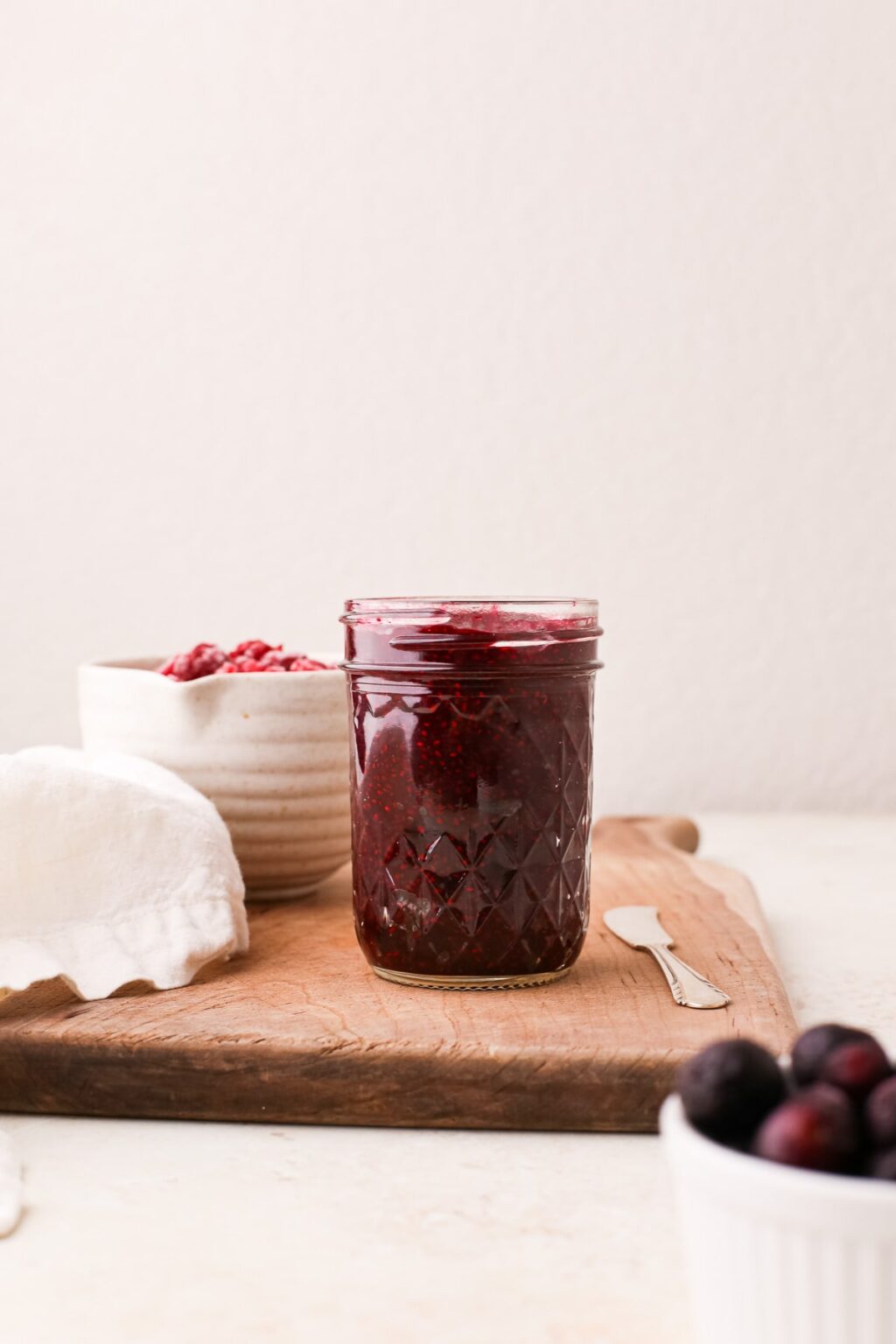 Blue Raspberry Chia Jam - A Nourishing Plate